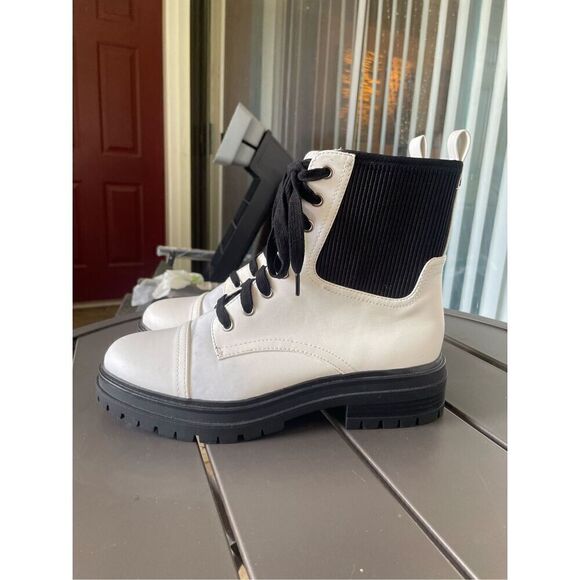 Circus by Sam Edelman Giovanny White / Black Combat Boot 9M Moto Boot/ Winter - Picture 10 of 10